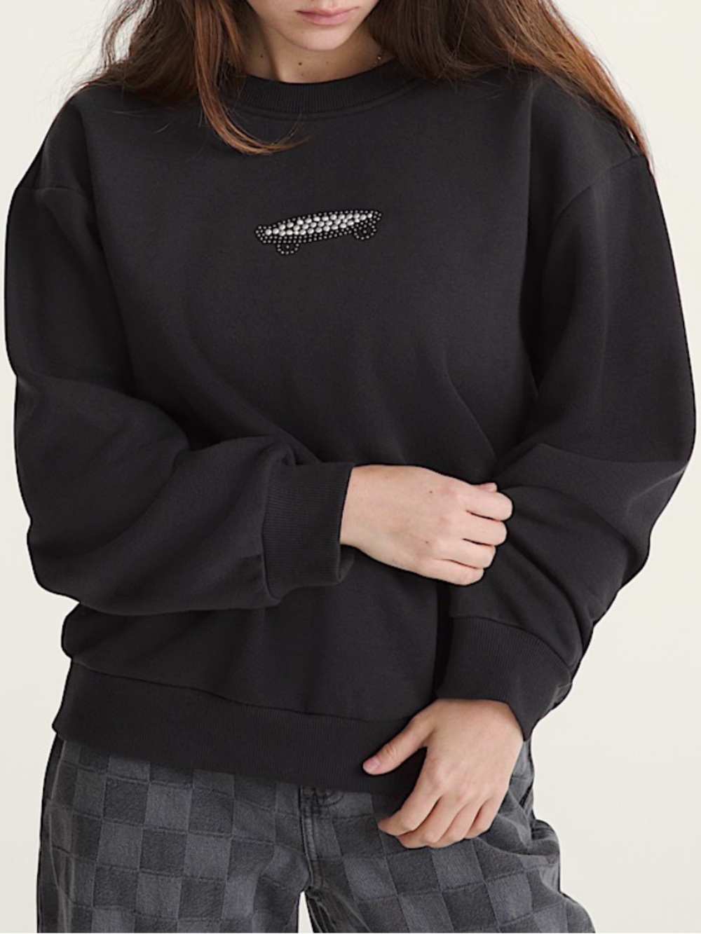 Vans Black Pearl Skate Logo Crewneck Sweatshirt